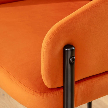 Quatropi Loki Velvet Carver Dining Chair Burnt Orange