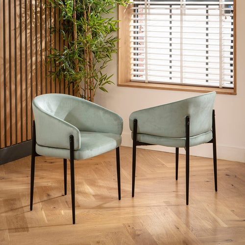 Loki Velvet Carver Dining Chair Green