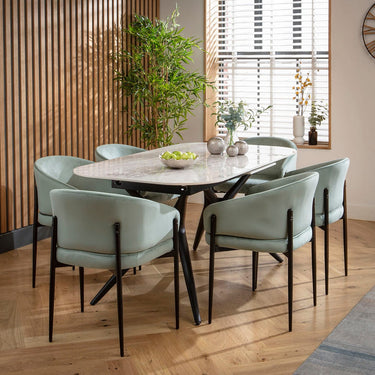 Quatropi Loki Velvet Carver Dining Chair Green