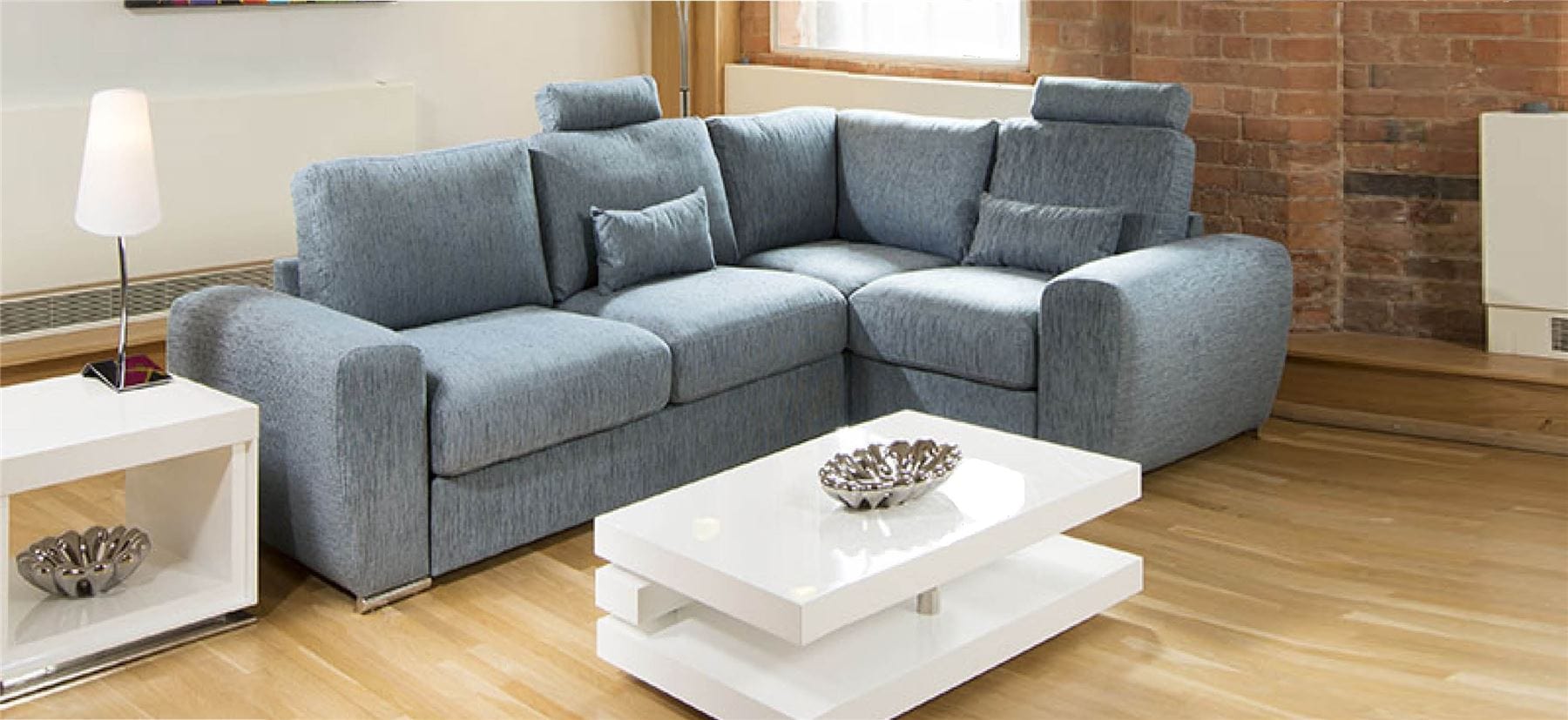 Quatropi Lovely Modern Deep Corner Sofa Many Colours and Fabrics Grande 7LH
