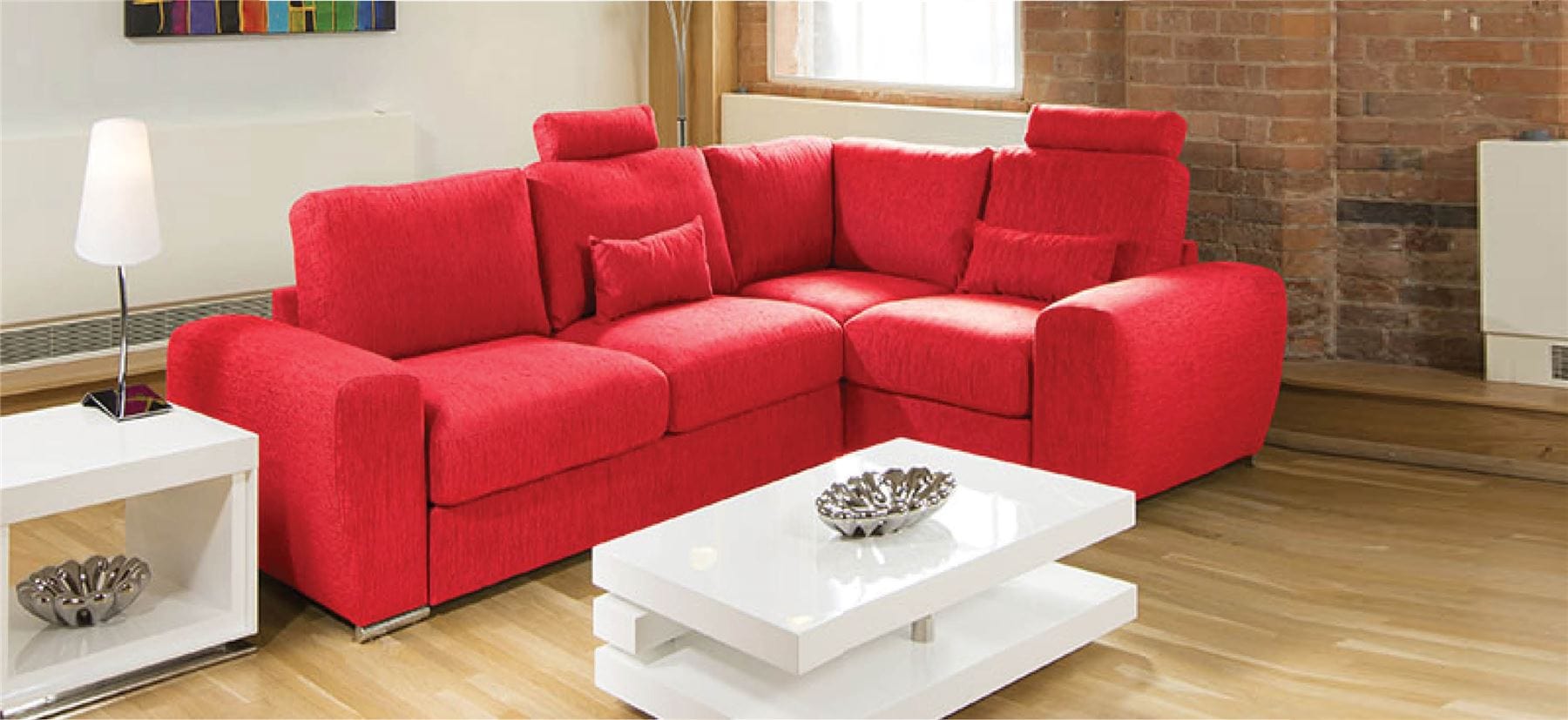 Quatropi Lovely Modern Deep Corner Sofa Many Colours and Fabrics Grande 7LH