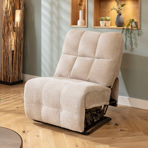 Luca Armless Middle Recliner Sofa Module Beige Chenille 80x100cm
