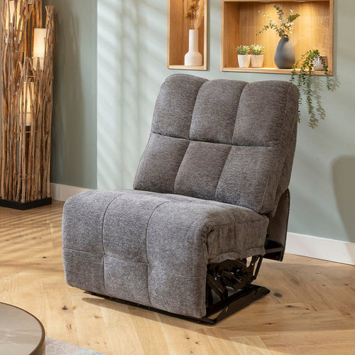 Luca Armless Middle Recliner Sofa Module Charcoal Chenille 80x100cm
