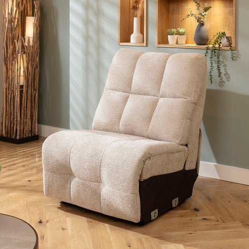 Luca Armless Middle Sofa Module Beige Chenille 80x100cm