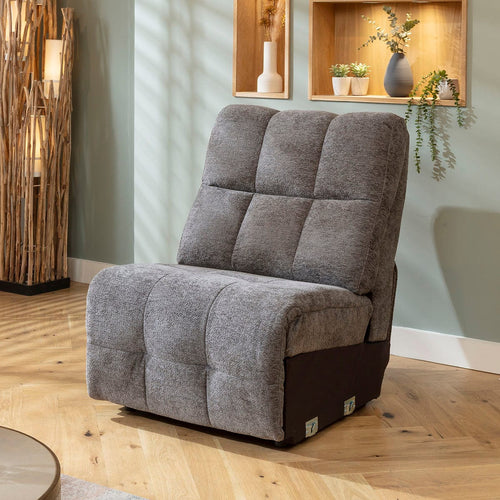 Luca Armless Middle Sofa Module Charcoal Chenille 80x100cm