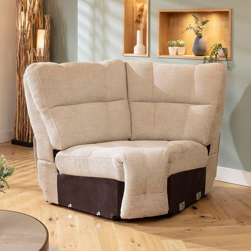 Luca Corner Sofa Module Beige Chenille 115x115cm