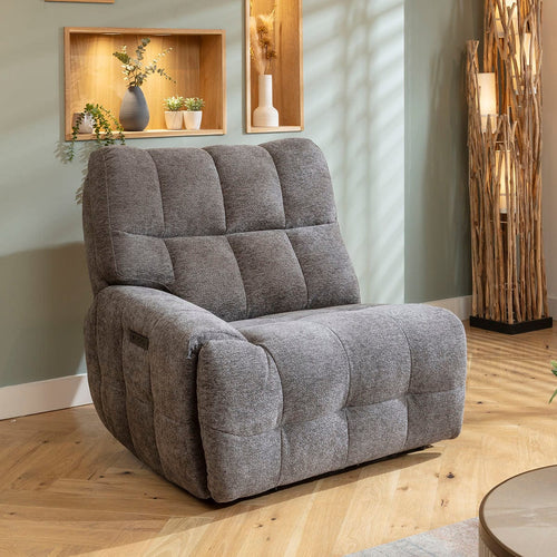 Luca Left-Hand Armed Recliner Sofa Module Charcoal Chenille 105x100cm