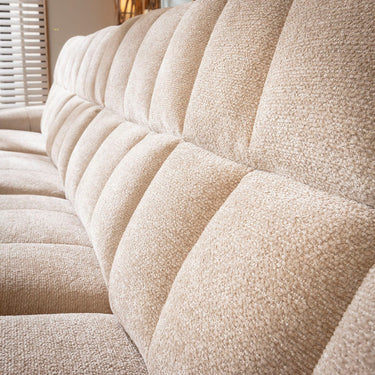 Quatropi Luca Right-Hand Armed Recliner Sofa Module Beige Chenille 105x100cm