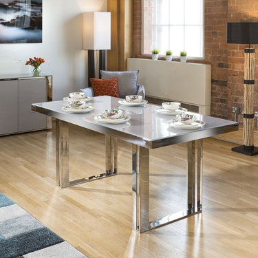 Quatropi Luna 6 Seater Dining Set Grey Charcoal