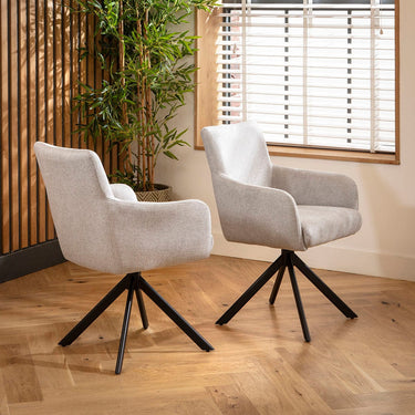 Quatropi Luna Swivel Carver Dining Chairs Grey