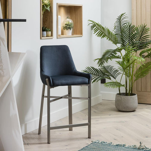 Luna Ultra-Modern Bar Stool Petrol Blue