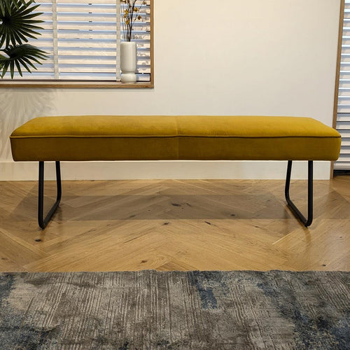 Deco 3 Seater Backless Dining Bench Mustard 150cm