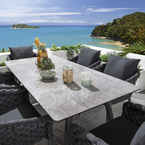 Sundowner 6 Seater Ceramic Garden Dining Set Charcoal & Grey