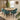 Quatropi Luxury 6 Seater Natural Round Solid Wooden Dining Table Set Teal 150cm