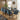 Quatropi Luxury 8 Seat Extending Ceramic Dining Table and Chairs Set Blue Black