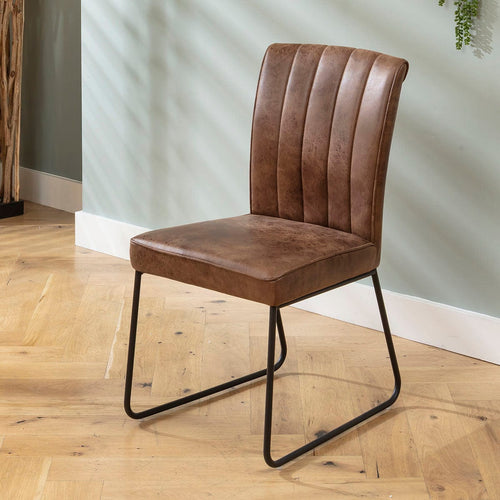 Deco Luxury Dining Chair Antique Brown Fabric