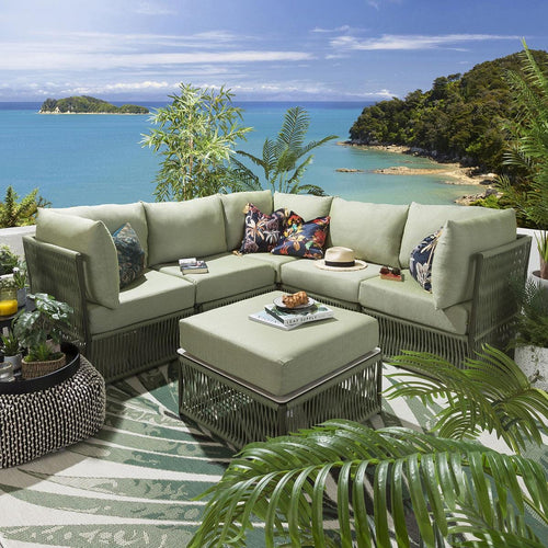 Cole Modular Outdoor Garden Corner Sofa Set Green 218x218cm L6C