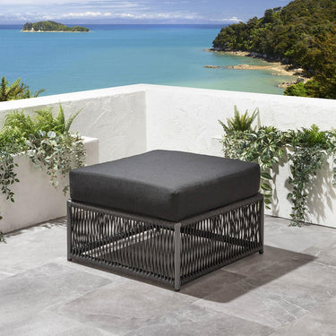 Quatropi Luxury Garden L-Shape Corner Sofa 6 Seat Outdoor Patio Grey Rope Weave