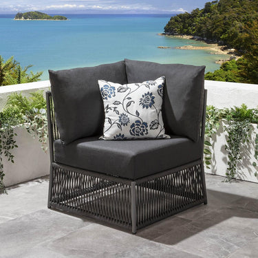 Quatropi Luxury Garden Sofa 3 Seat Modular Set Outdoor Patio Grey Rope Weave