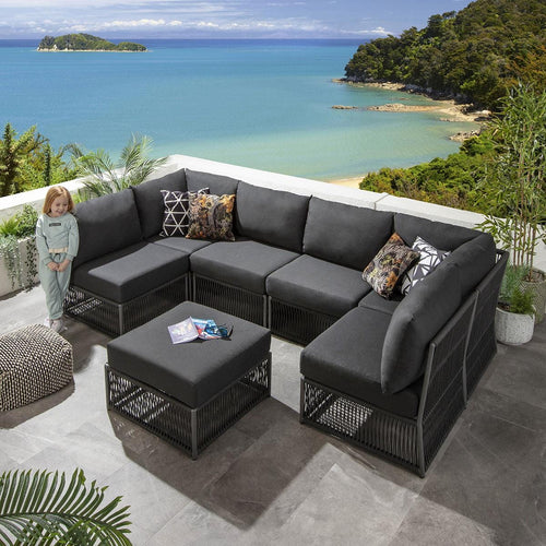 Cole Garden U Shaped Corner Sofa Set Grey 288x144cm U7