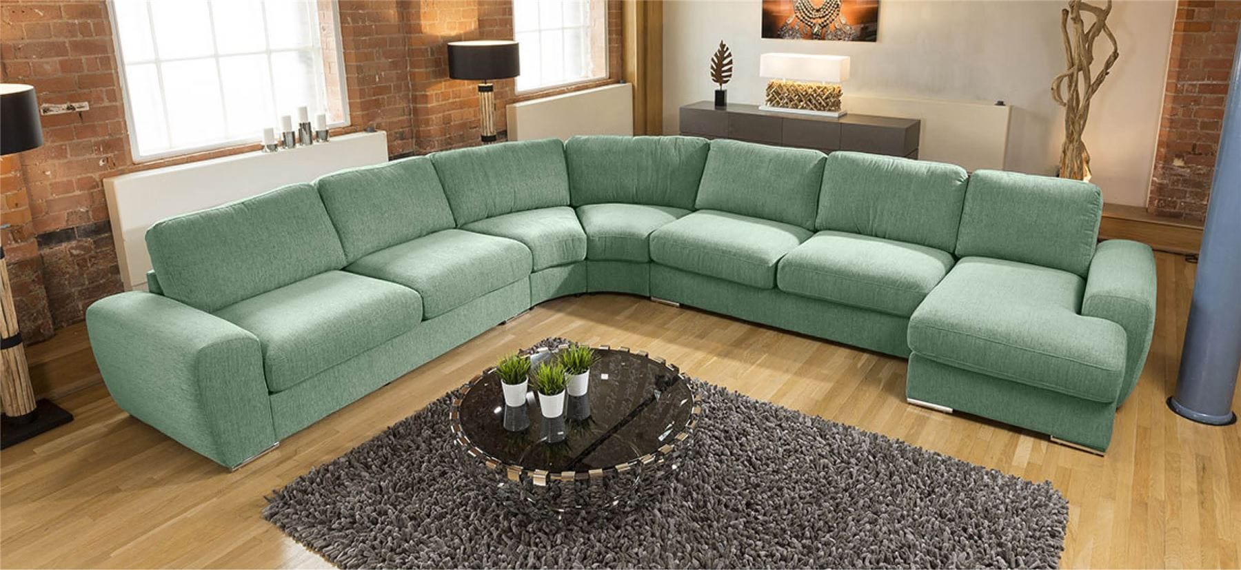 Quatropi Luxury Massive Ultra Modern L Shape Sofa Corner Group Grande 23RH New