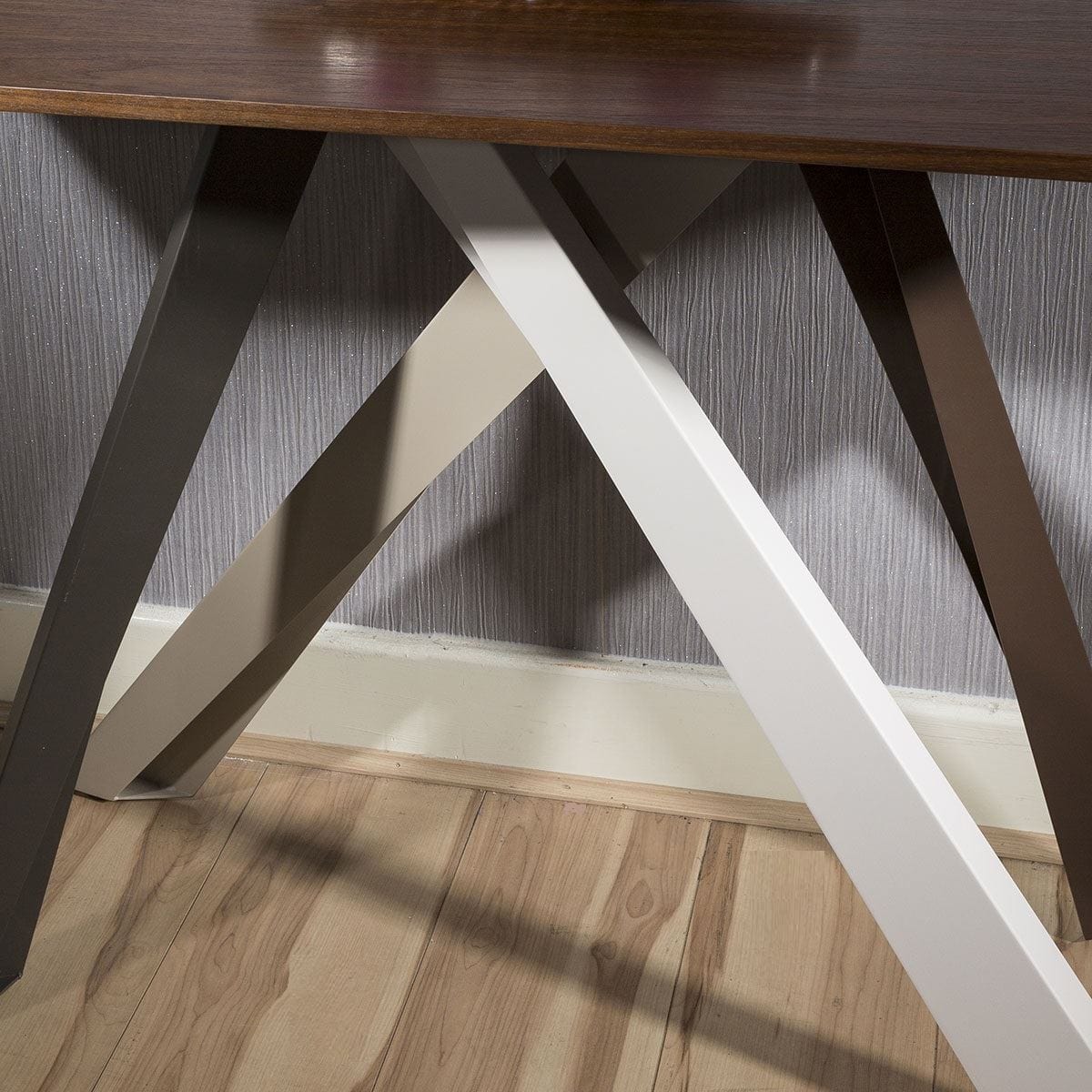 Quatropi Luxury Modern Designer Walnut top Modern Coffee Table Steel Legs New