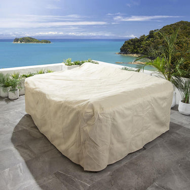 Quatropi Luxury Outdoor Garden Corner Bench Seating Rope Weave Left-Hand Beige
