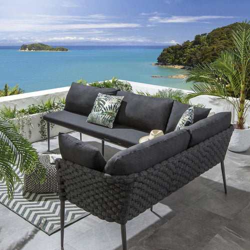 Sundowner Left-Hand Garden Corner Bench Charcoal Grey 193x184cm