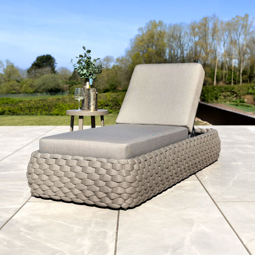 Sundowner Cushioned Sun Lounger Coffee 208x85cm