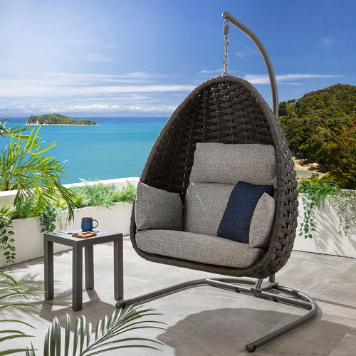 Sundowner Luxury Outdoor Garden Hanging Egg Chair Smoke Grey