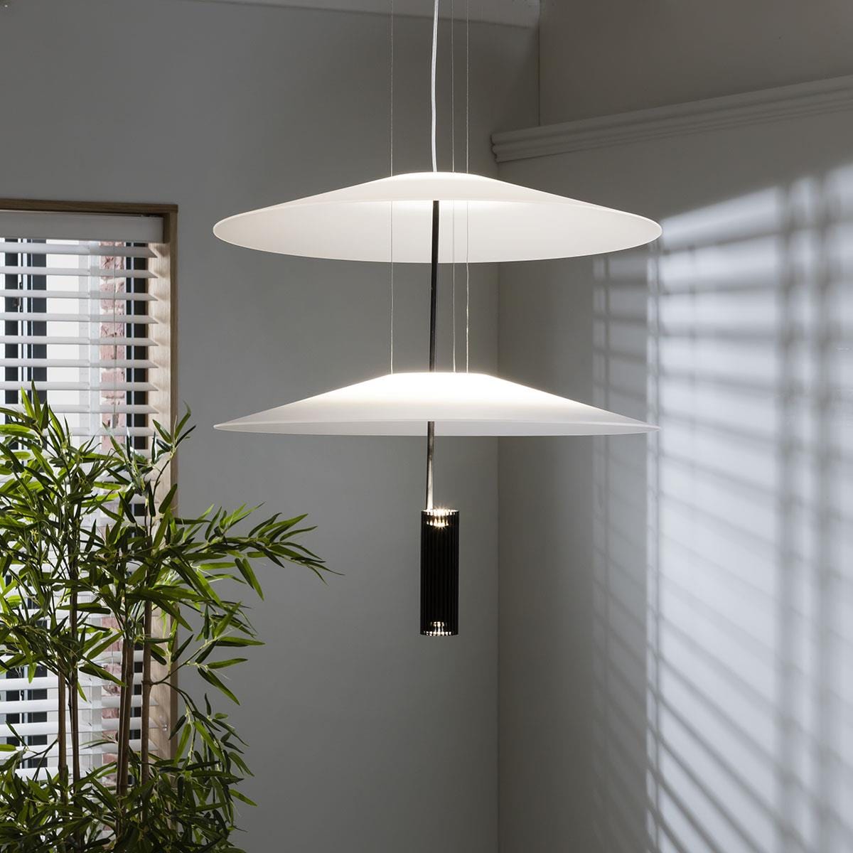 Quatropi Luxury Retro-Inspired Ceiling Light - White & Black Pendant 50cm
