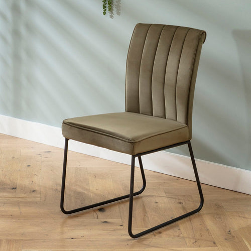 Deco Luxury Velvet Dining Chair Olive Green