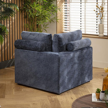 Quatropi Martha Corner Section Blue Chenille 92x92cm