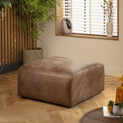 Martha Footstool Section Antique Brown 82x87cm