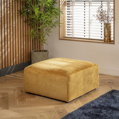 Martha Footstool Section Mustard Chenille 82x87cm