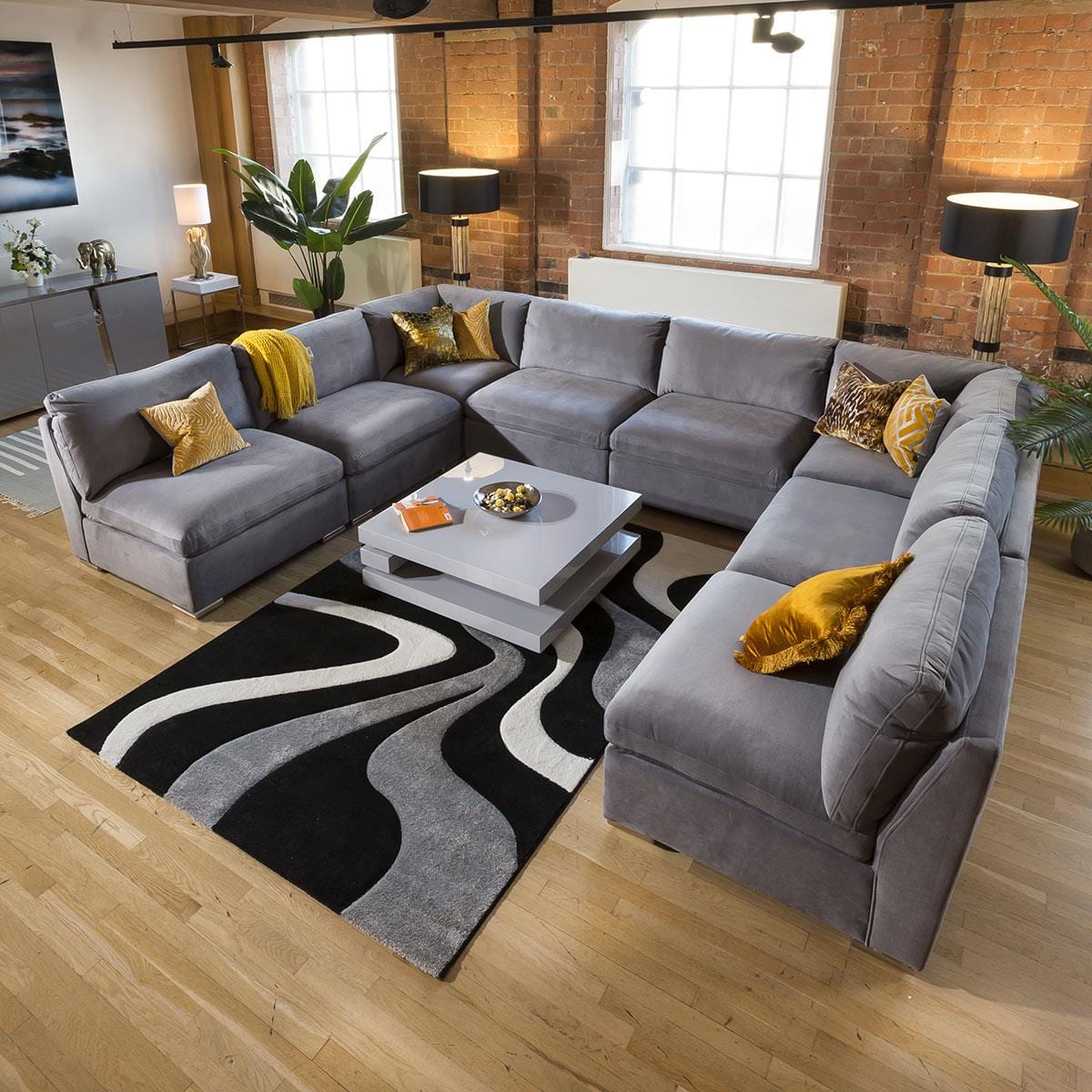 Quatropi Massive Modern Mikey Corner Sofa Medium Grey Cinema Settee 18