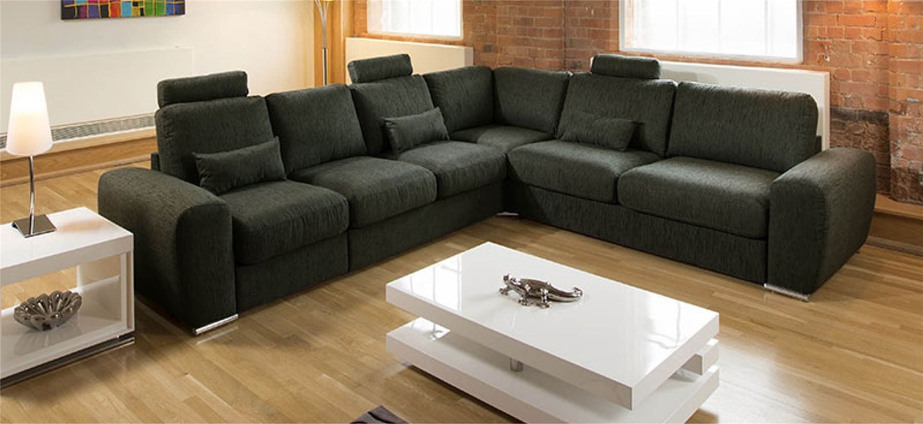 Quatropi Massive Ultra Modern Premium L Shape Sofa Corner Group Grande 19LH