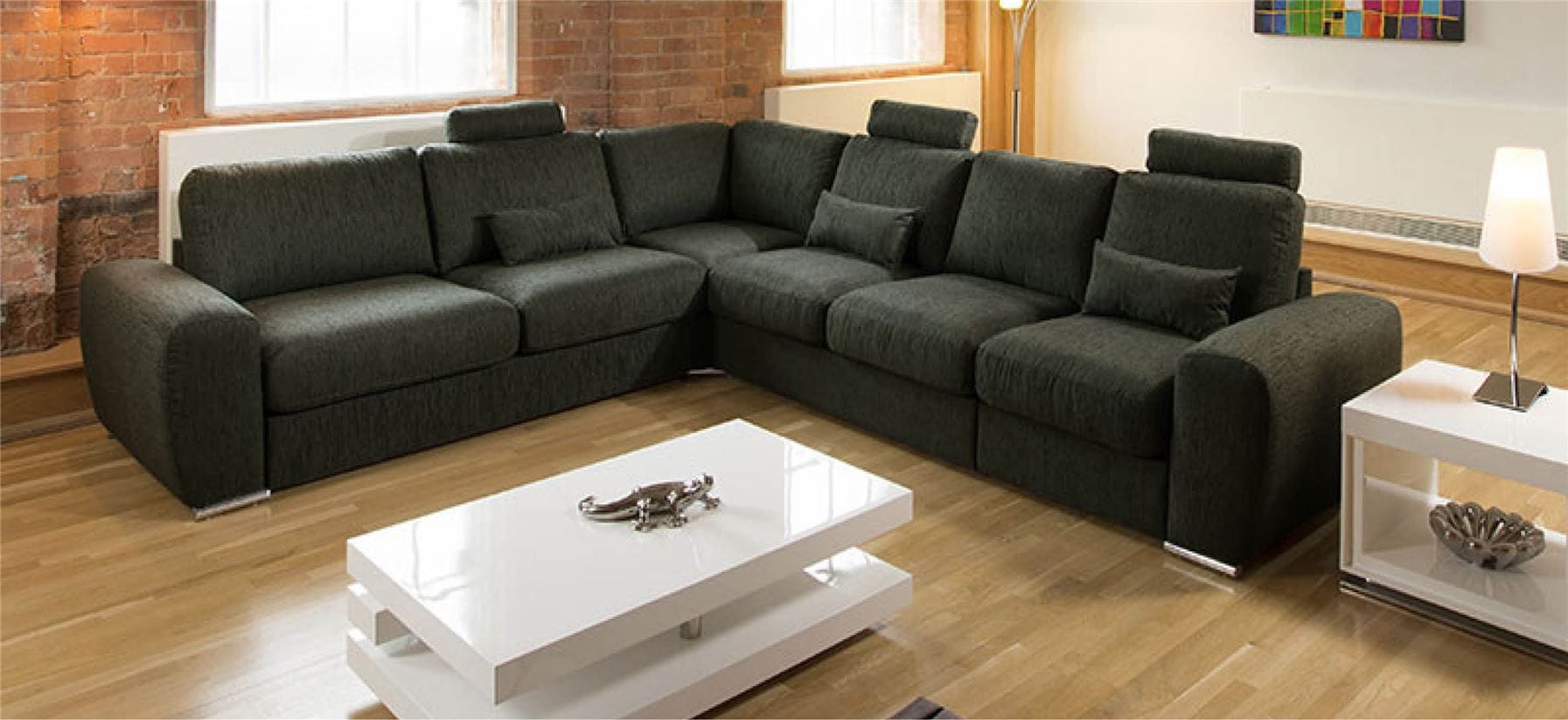 Quatropi Massive Ultra Modern Premium L Shape Sofa Corner Group Grande 19RH