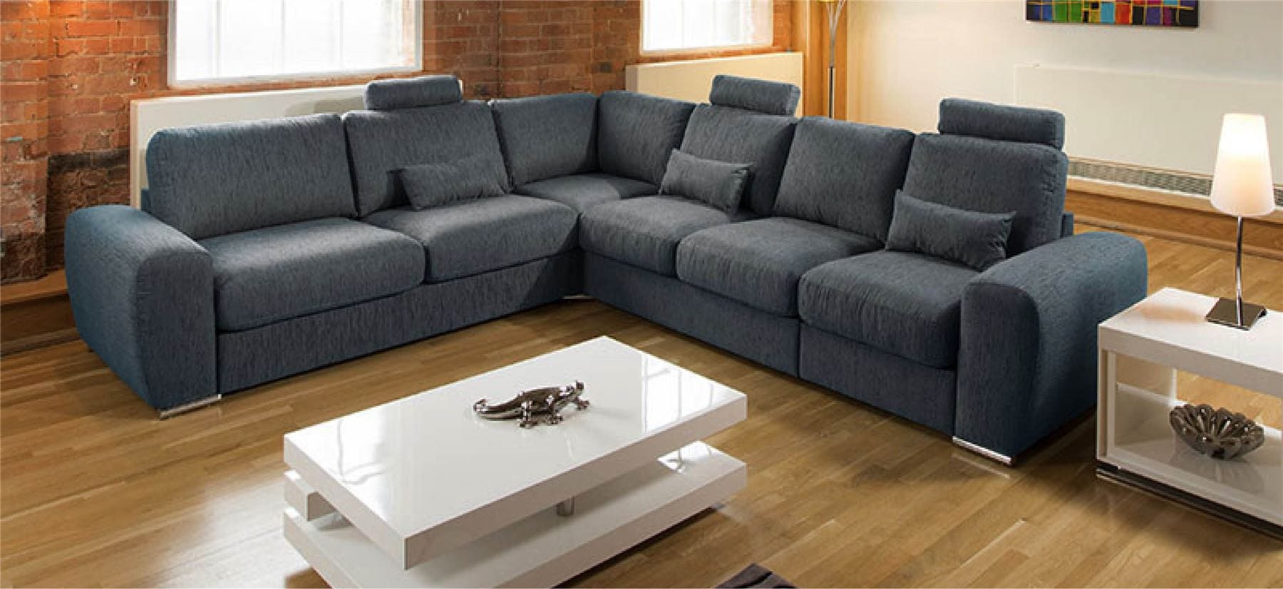 Quatropi Massive Ultra Modern Premium L Shape Sofa Corner Group Grande 19RH