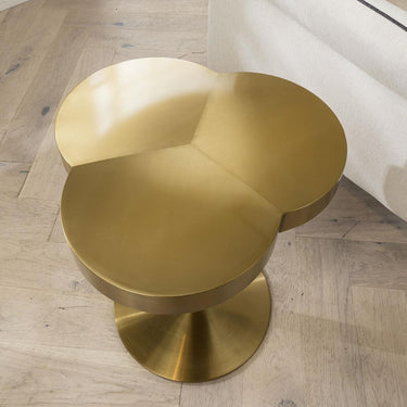 Quatropi Metal Tripod Side Lamp Table Luxury Gold Stainless Steel Metal 48cm