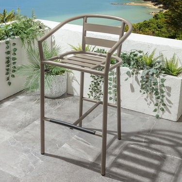 Quatropi Mia Aluminium Outdoor Garden Bar Stool Cream