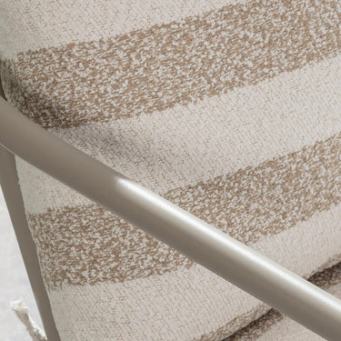 Quatropi Mia Aluminium Outdoor Garden Dining Chair Cream Beige Stripe
