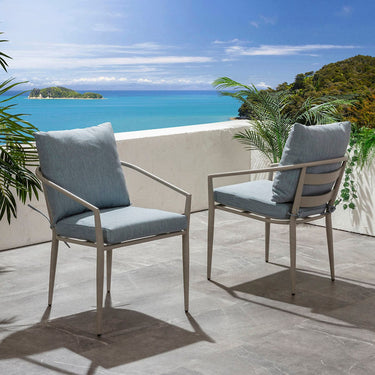 Quatropi Mia Aluminium Outdoor Garden Dining Chair Sky Blue