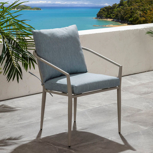 Mia Aluminium Outdoor Garden Dining Chair Sky Blue
