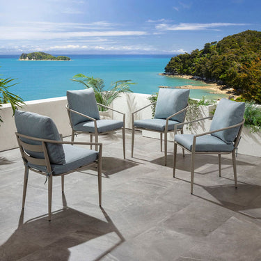 Quatropi Mia Aluminium Outdoor Garden Dining Chair Sky Blue