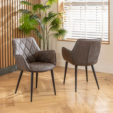 Quatropi Mia Carver Dining Chair with Arms Dark Grey