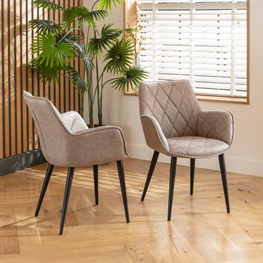 Quatropi Mia Carver Dining Chair with Arms Light Grey