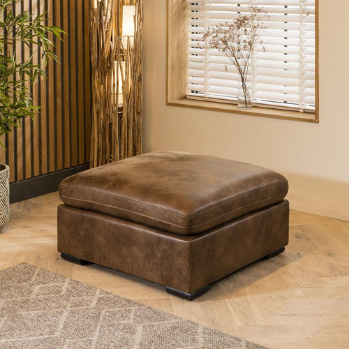 Mikey Footstool Section Antique Brown 95x95cm