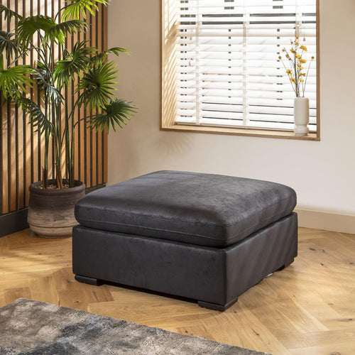 Mikey Footstool Section Black 95x95cm