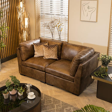 Quatropi Mikey Small 2 Seater Sofa Brown 190x95cm 2S